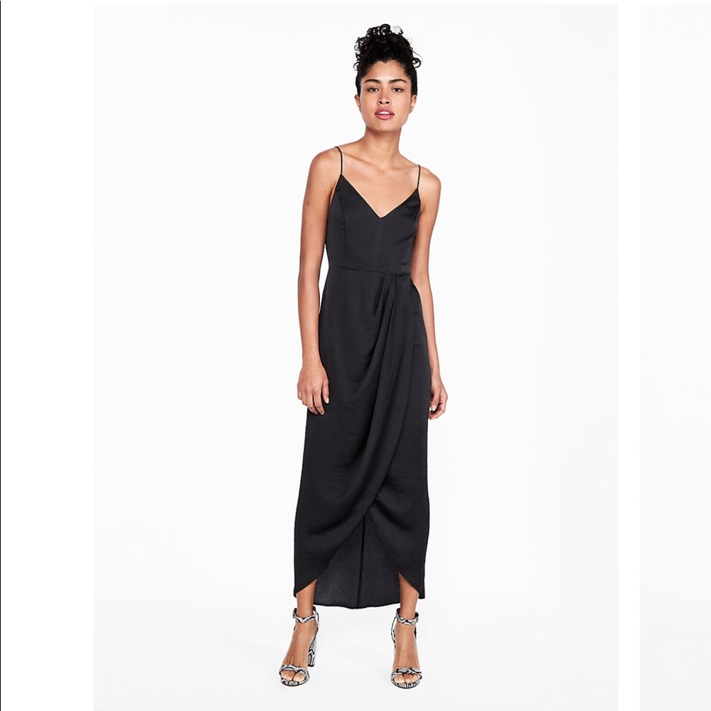 Express Satin faux wrap maxi dress